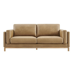 Roscoe Toast 81 inch Vegan Leather Sofa - Ornate Home