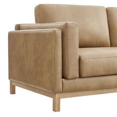 Roscoe Toast 81 inch Vegan Leather Sofa - Ornate Home