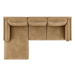 Roscoe Toast Left-Facing Vegan Leather Sectional Sofa with Chaise - Ornate Home