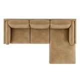 Roscoe Toast Right-Facing Vegan Leather Sectional Sofa with Chaise - Ornate Home