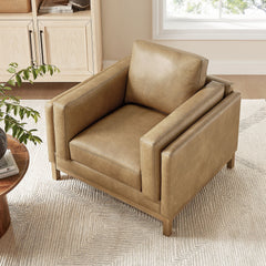 Roscoe Toast Vegan Leather Armchair - Ornate Home