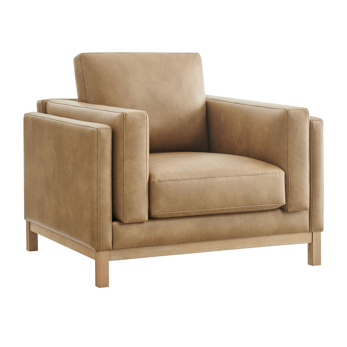 Roscoe Toast Vegan Leather Armchair - Ornate Home