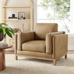 Roscoe Toast Vegan Leather Armchair - Ornate Home