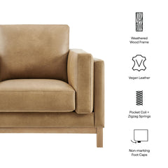 Roscoe Toast Vegan Leather Armchair - Ornate Home