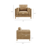 Roscoe Toast Vegan Leather Armchair - Ornate Home