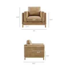 Roscoe Toast Vegan Leather Armchair - Ornate Home