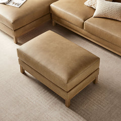 Roscoe Toast Vegan Leather Ottoman - Ornate Home