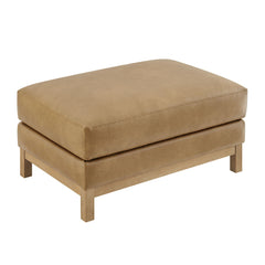 Roscoe Toast Vegan Leather Ottoman - Ornate Home