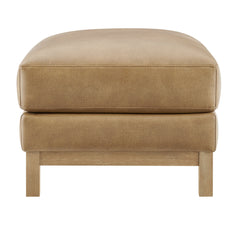 Roscoe Toast Vegan Leather Ottoman - Ornate Home