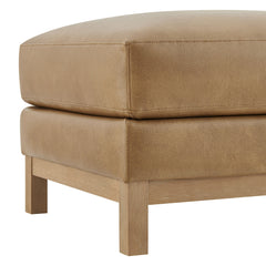 Roscoe Toast Vegan Leather Ottoman - Ornate Home