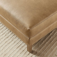 Roscoe Toast Vegan Leather Ottoman - Ornate Home