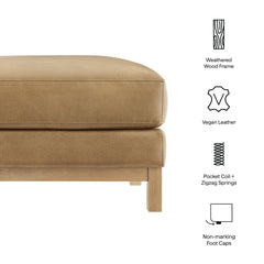 Roscoe Toast Vegan Leather Ottoman - Ornate Home