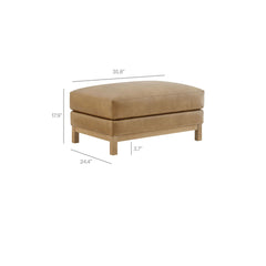 Roscoe Toast Vegan Leather Ottoman - Ornate Home