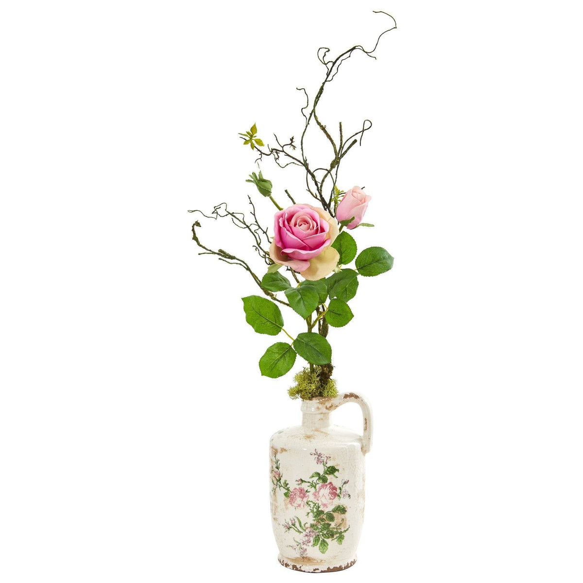 Rose Artificial Arrangement in Floral Design Pitcher