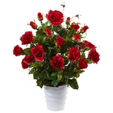 Rose Bush in Swirl Planter