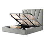 Rose Chrome/Gray King Lift Up Storage Bed