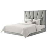 Rose Chrome/Gray Queen Lift Up Storage Bed