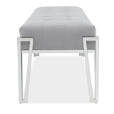 Rose Chrome/Gray Velvet Accent Bench - Ornate Home