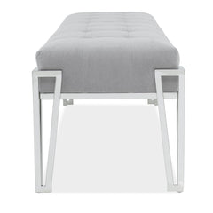 Rose Chrome/Gray Velvet Accent Bench - Ornate Home