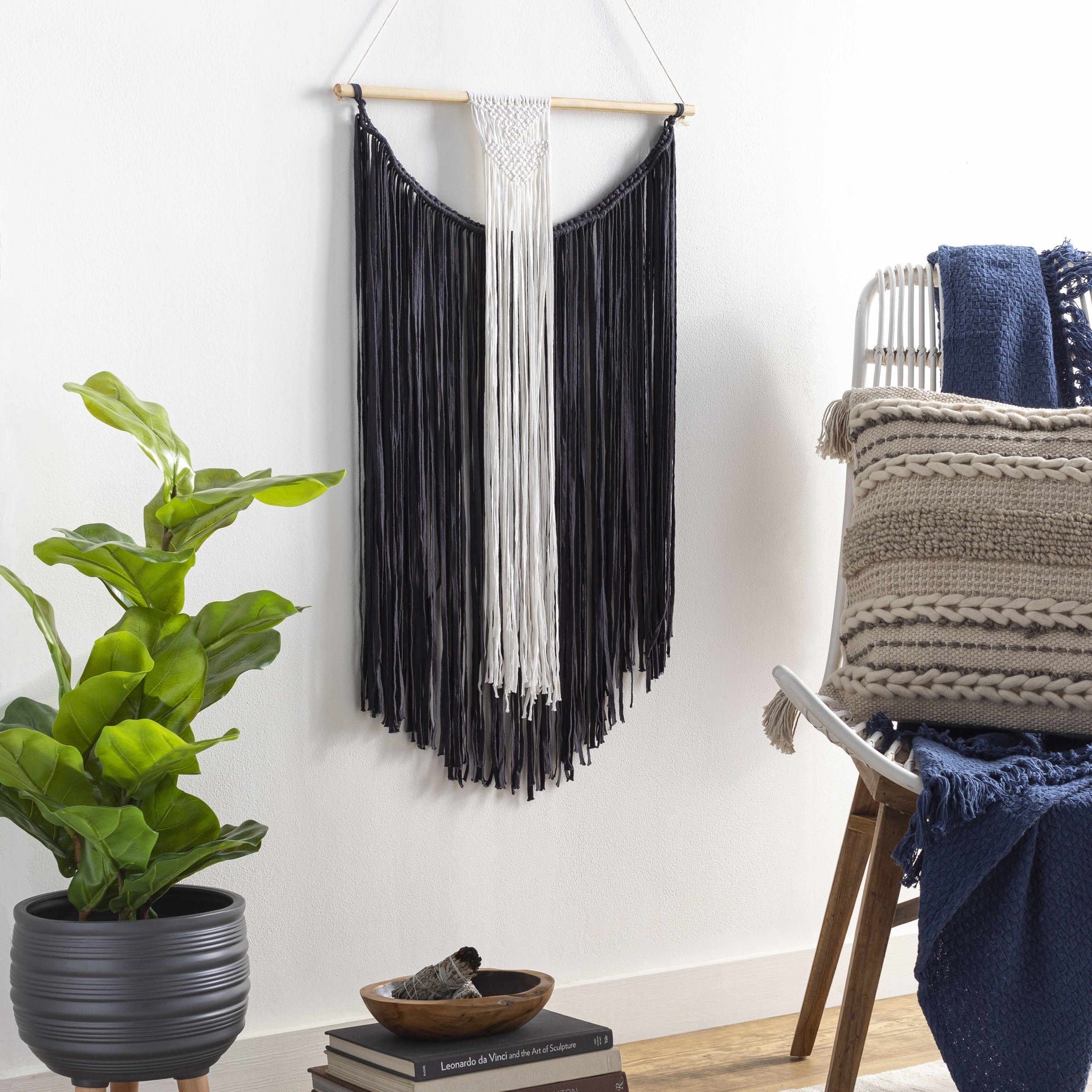 Rosebank Boho Black and White Wall Hanging - Clearance - Ornate Home