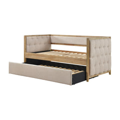 Roseburg Wire Brushed Natural / Beige Daybed with Trundle - Ornate Home