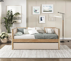 Roseburg Wire Brushed Natural / Beige Daybed with Trundle - Ornate Home