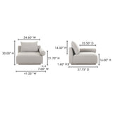 Rosello Light Grey Right Arm Facing Chair - Ornate Home