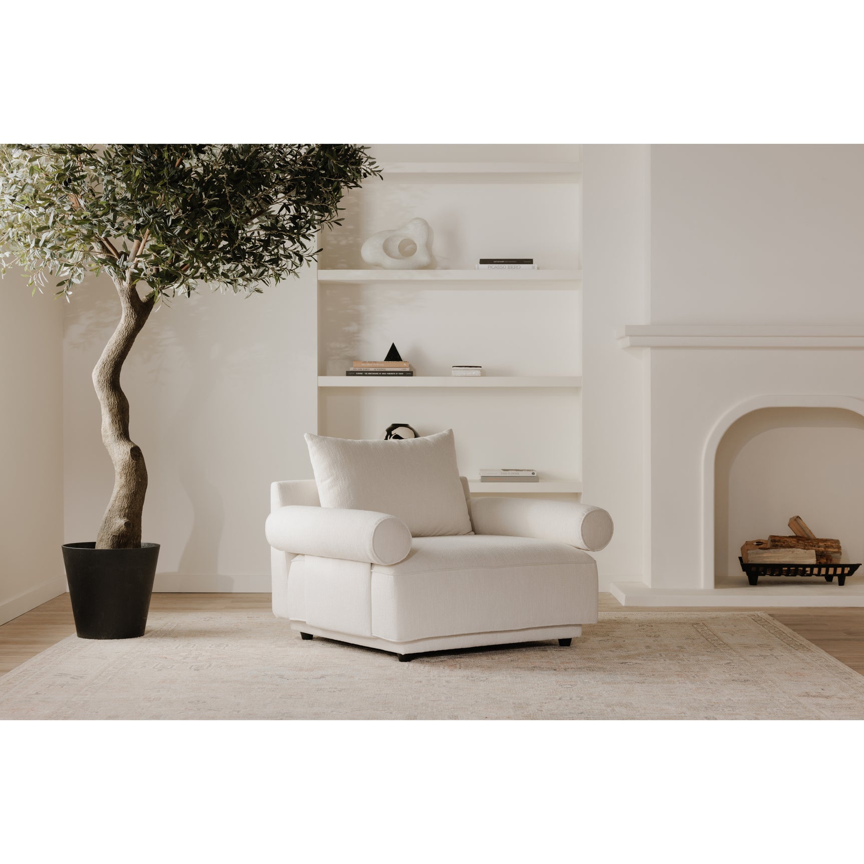 Rosello White Armchair - Ornate Home