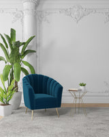 Rosemont Accent Chair in Blue and Gold - Ornate Home