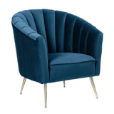Rosemont Accent Chair in Blue and Gold (set of 2) - Ornate Home