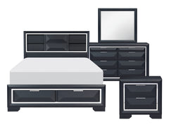 Rosemont Midnight Blue 4-piece Queen Bedroom Set - Ornate Home