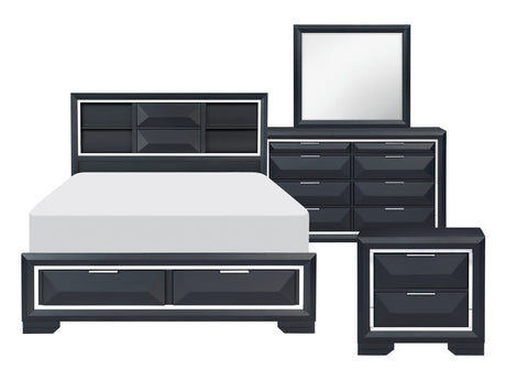 Rosemont Midnight Blue 4-piece Queen Bedroom Set - Ornate Home