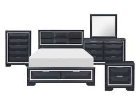 Rosemont Midnight Blue 5-Piece Queen Bedroom Set - Ornate Home