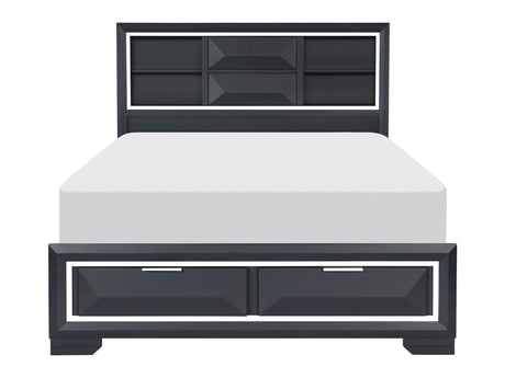 Rosemont Midnight Blue Queen Platform Bed - Ornate Home