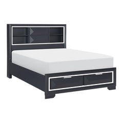 Rosemont Midnight Blue Queen Platform Bed - Ornate Home