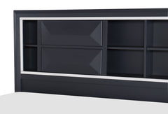 Rosemont Midnight Blue Queen Platform Bed - Ornate Home