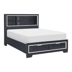 Rosemont Midnight Blue Queen Platform Bed - Ornate Home