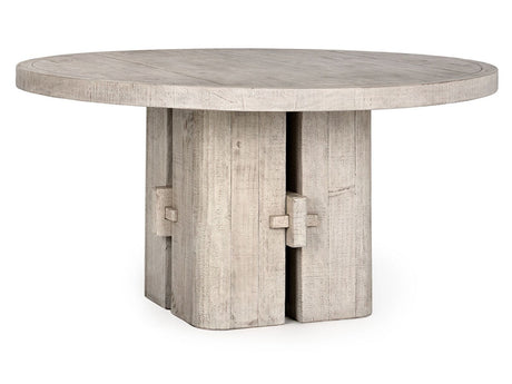 Rosemount Whitewash Round Dining Table - Ornate Home