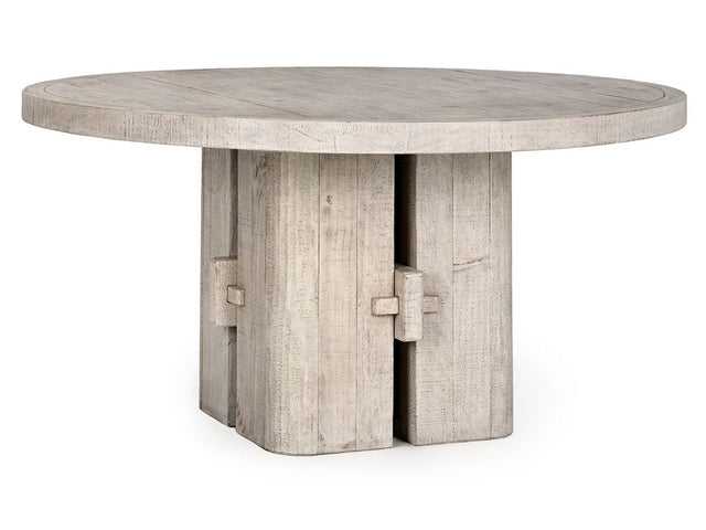 Rosemount Whitewash Round Dining Table - Ornate Home