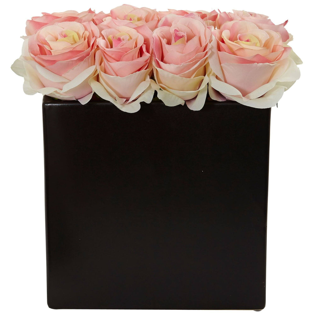 Roses Arrangement in Black Vase