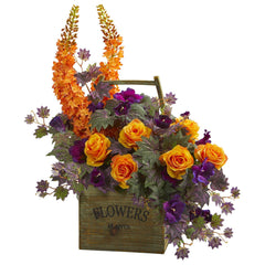 Roses, Fox Tail and Morning Glory Artificial Arrangement - Ornate Home