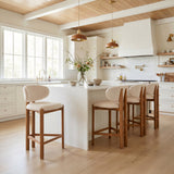Rosetta Beige & Walnut Counter Stool (Set of 2) - Ornate Home