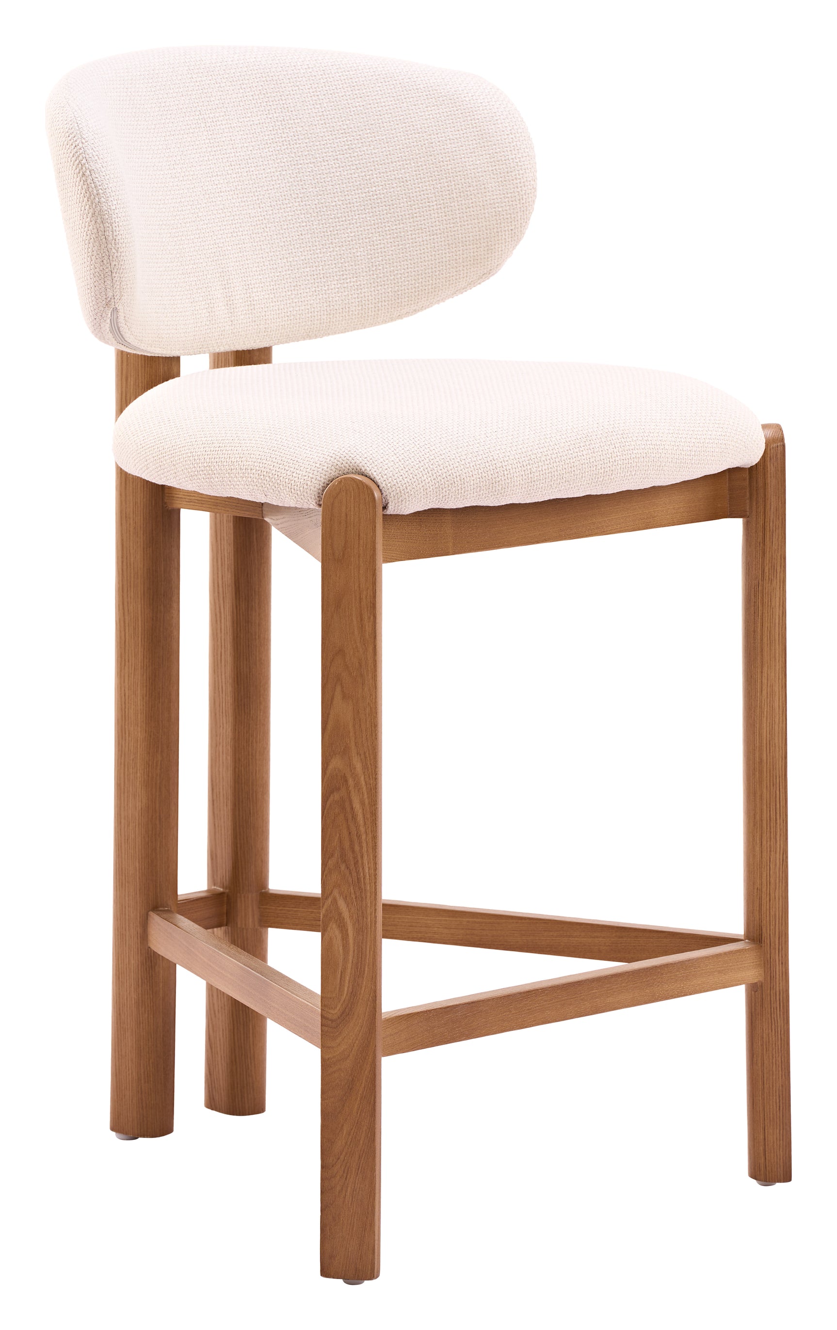 Rosetta Beige & Walnut Counter Stool (Set of 2) - Ornate Home