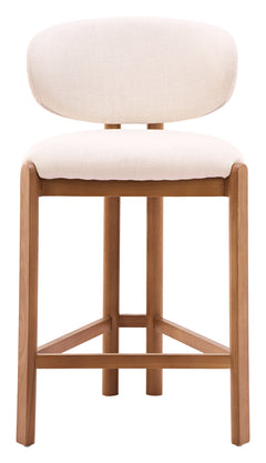 Rosetta Beige & Walnut Counter Stool (Set of 2) - Ornate Home