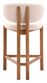 Rosetta Beige & Walnut Counter Stool (Set of 2)