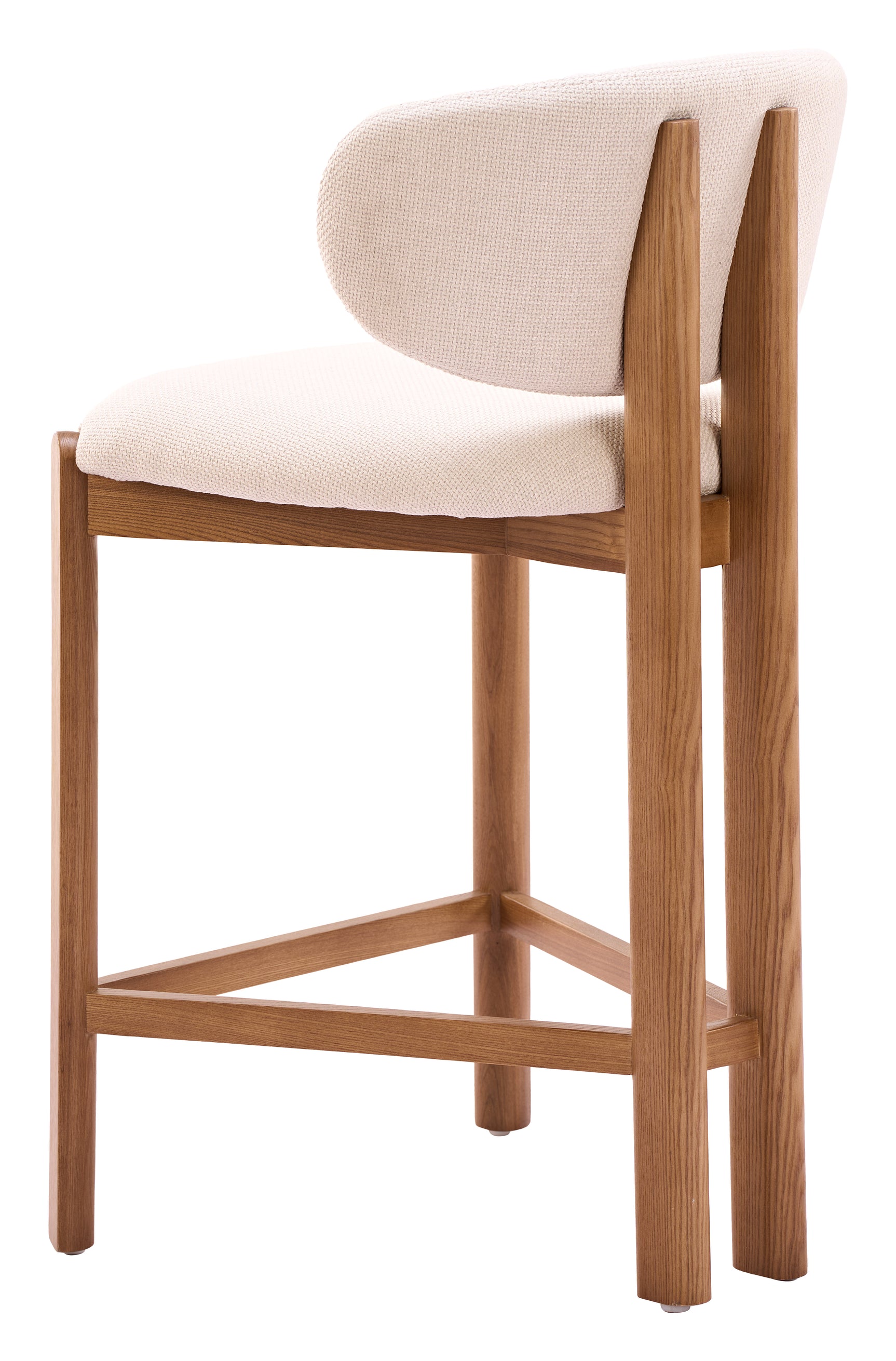Rosetta Beige & Walnut Counter Stool (Set of 2)