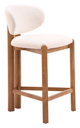 Rosetta Beige & Walnut Counter Stool (Set of 2)
