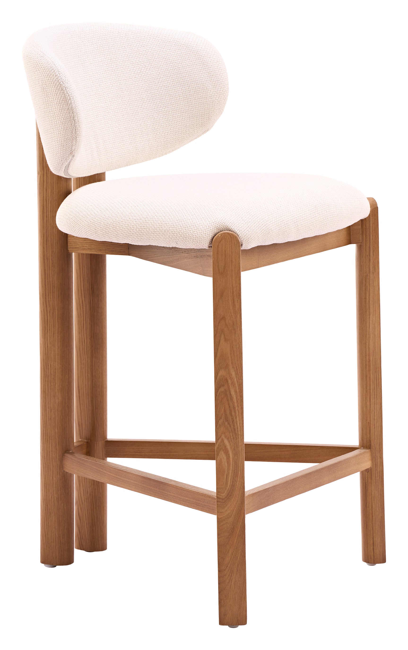 Rosetta Beige & Walnut Counter Stool (Set of 2)