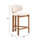 Rosetta Beige & Walnut Counter Stool (Set of 2)