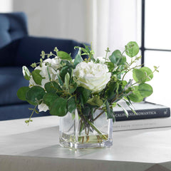 Rosewood Green/White Garden Bouquet - Ornate Home